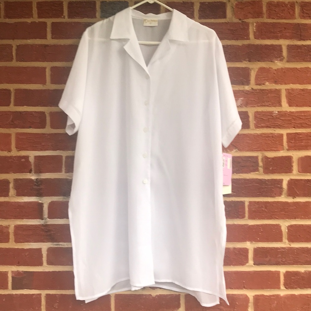 La Palapa NEW w/Tags sz L Sheer Tunic Blouse